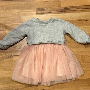 Tucker and Tate Heather Grey and Pink Tulle Dress 24 mo EUC